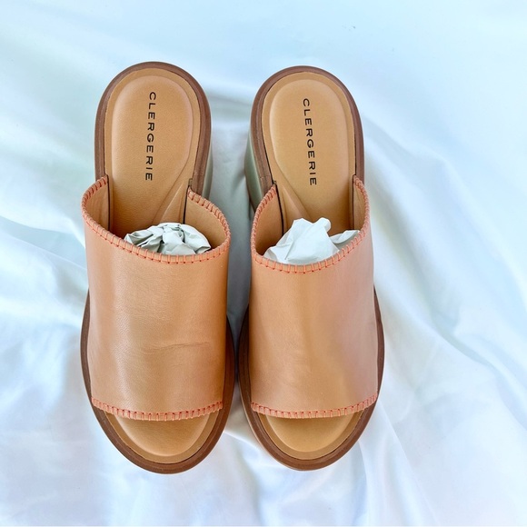 ROBERT CLERGERIE | NWOT LOGAN BROWN LEATHER CESSY BLOCK PLATFORM MULES 39/8.5 - Picture 5 of 9